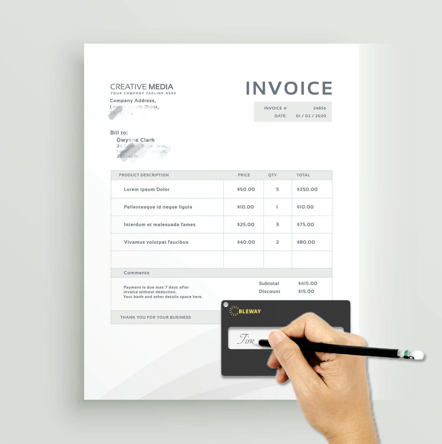 Signature Guide Card for Visually Impaired