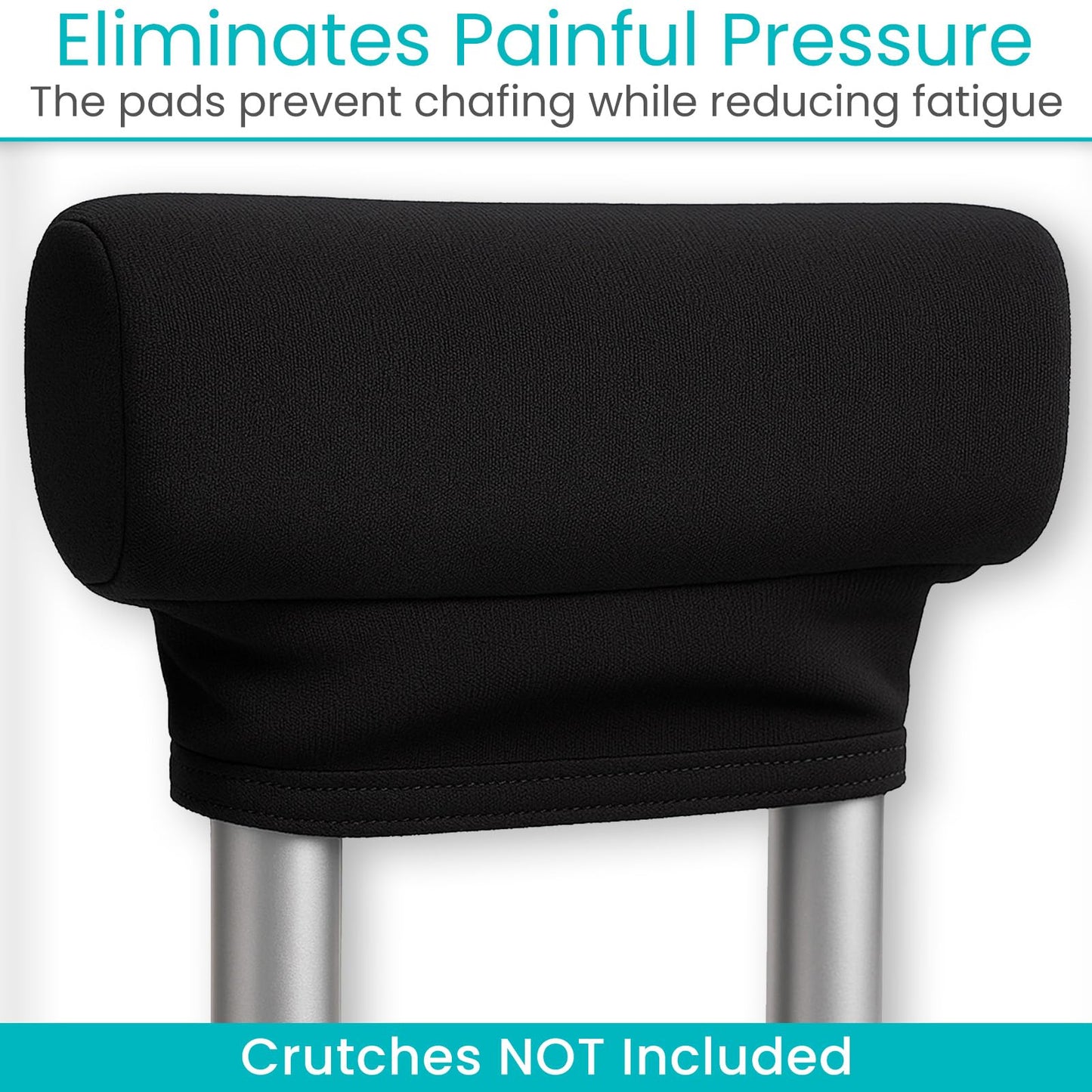 Vive Premium Crutch Pads & Hand Grips - Comfortable, Breathable, Machine Washable Padding - Moisture Wicking & Odor Reducing Pillow Accessory Covers for Adult & Youth Walking Crutches