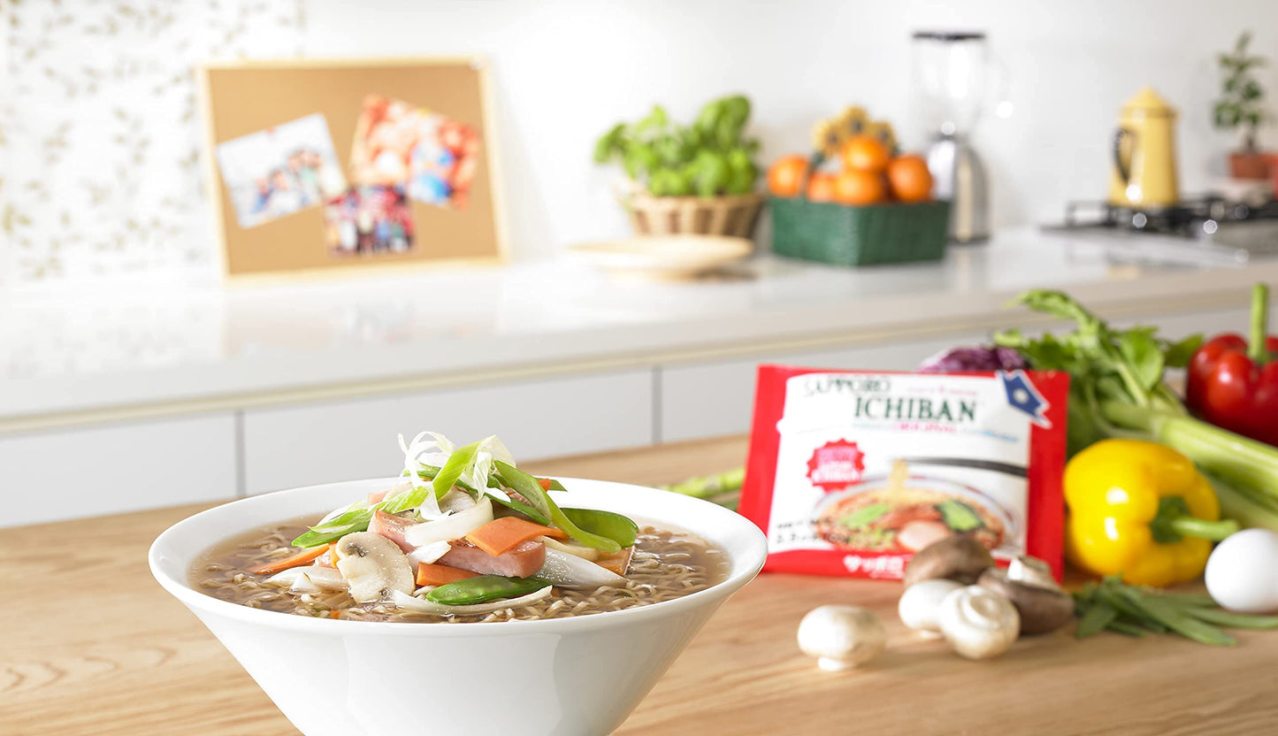stickerless New Ramen Noodles, Original Soy Sauce Flavor, No.1 Tasting Japanese Instant Noodles (3.5 Oz) (24 pouches)