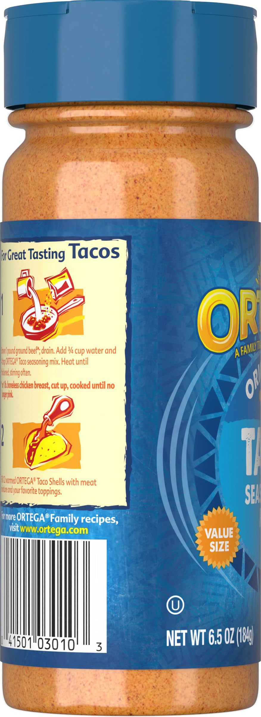 Ortega Seasoning Mix, Taco Seasoning, 6.5 Ounce
