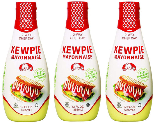 Kewpie Mayonnaise - Japanese Mayo Sandwich Spread Squeeze Bottle - 12 Ounces (Pack of 3)