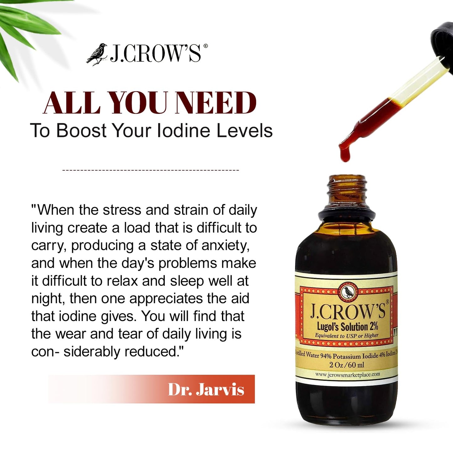J.CROW'S® Lugol's Solution of Iodine 2% 2oz
