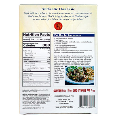 A Taste of Thai Pad Thai Rice Noodles | Restaurant-Quality Thai Flavor in Minutes | Vegan, Gluten-Free, Non-GMO, No Preservatives| Perfect for Stir-Fries, Soups & Asian Dishes 9 oz (Pack of 1)