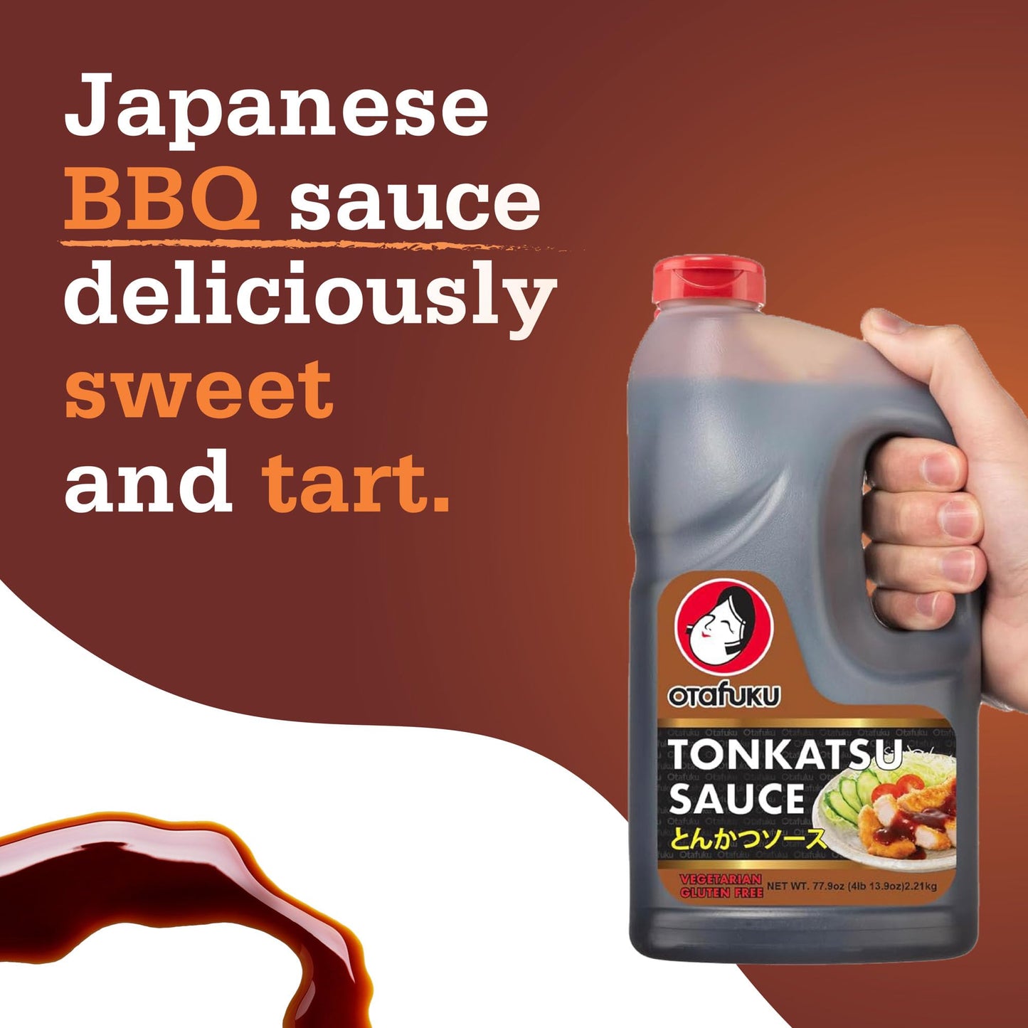 Otafuku Tonkatsu Sauce for Japanese Pork Cutlets, Restaurant Bulk Size 77.9 Oz (1/2 Gallon)