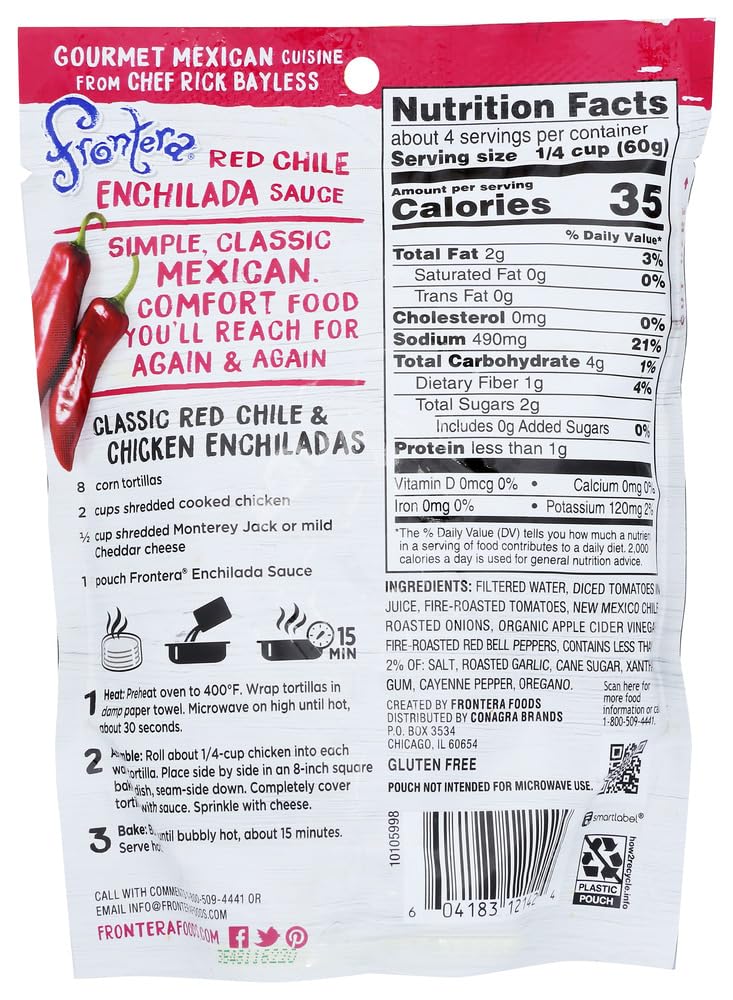 Red Chile Enchilada Sauce 8 Ounces (Case of 6) by Frontera Foods by Frontera Foods