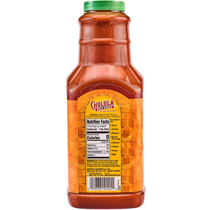 Cholula Chipotle Hot Sauce, 64 fl oz - One 64 Fluid Ounce Bulk Container of Chipotle Pepper Sauce, Made with Chipotle, Arbol and Piquin Peppers, Perfect for Burgers, Wings, Hummus and More