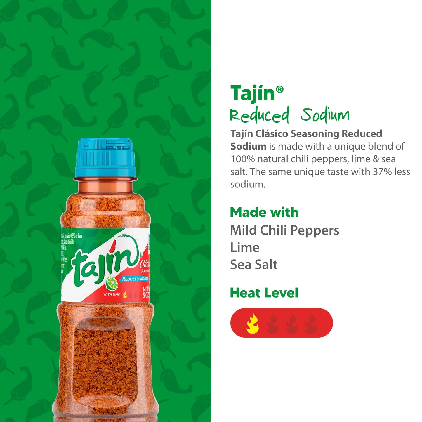 Tajin Clásico Reduced Sodium Seasoning 5 oz (Pack of 1)