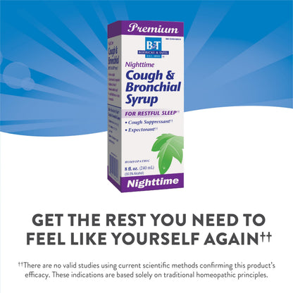 Nature's Way B&T Nighttime Cough & Bronchial Syrup for Restful Sleep Homeopathic, , Purple Cherry 8.0 Fl Oz