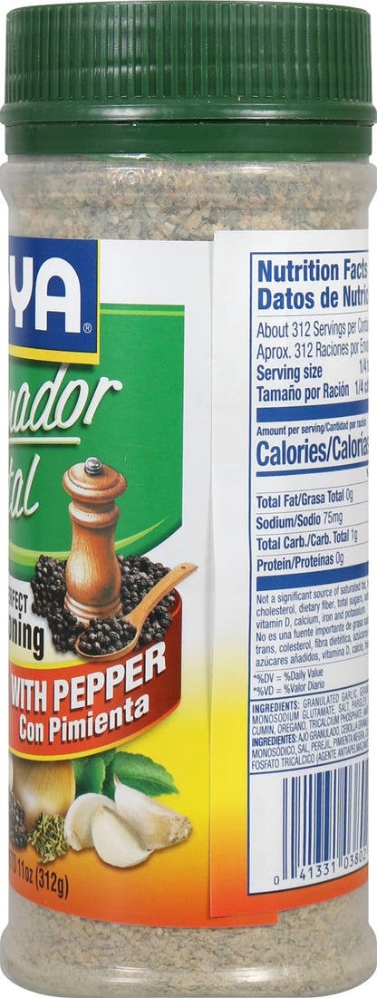 Goya Foods Sazonador Total Seasoning with Pepper, 11 Ounce (Pack of 12)