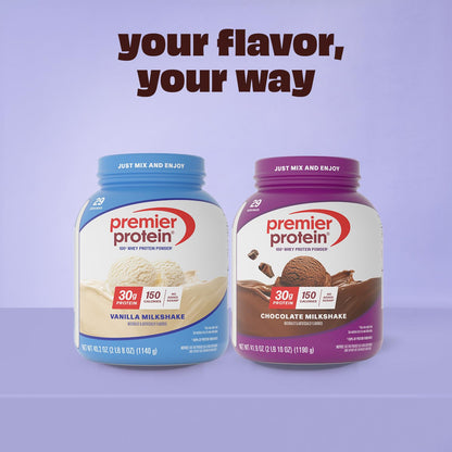 Premier Protein Powder, Chocolate Milkshake, 30g Protein, 1g Sugar, No Soy, Gluten Free, 41.9oz (29 Servings)