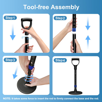 Standing Aids & Supports with Large Base, Adjustable Mobility Aids & Equipment, Devices to Lift Elderly Off Floor, Stair Lifts for Seniors(Black & Blue)