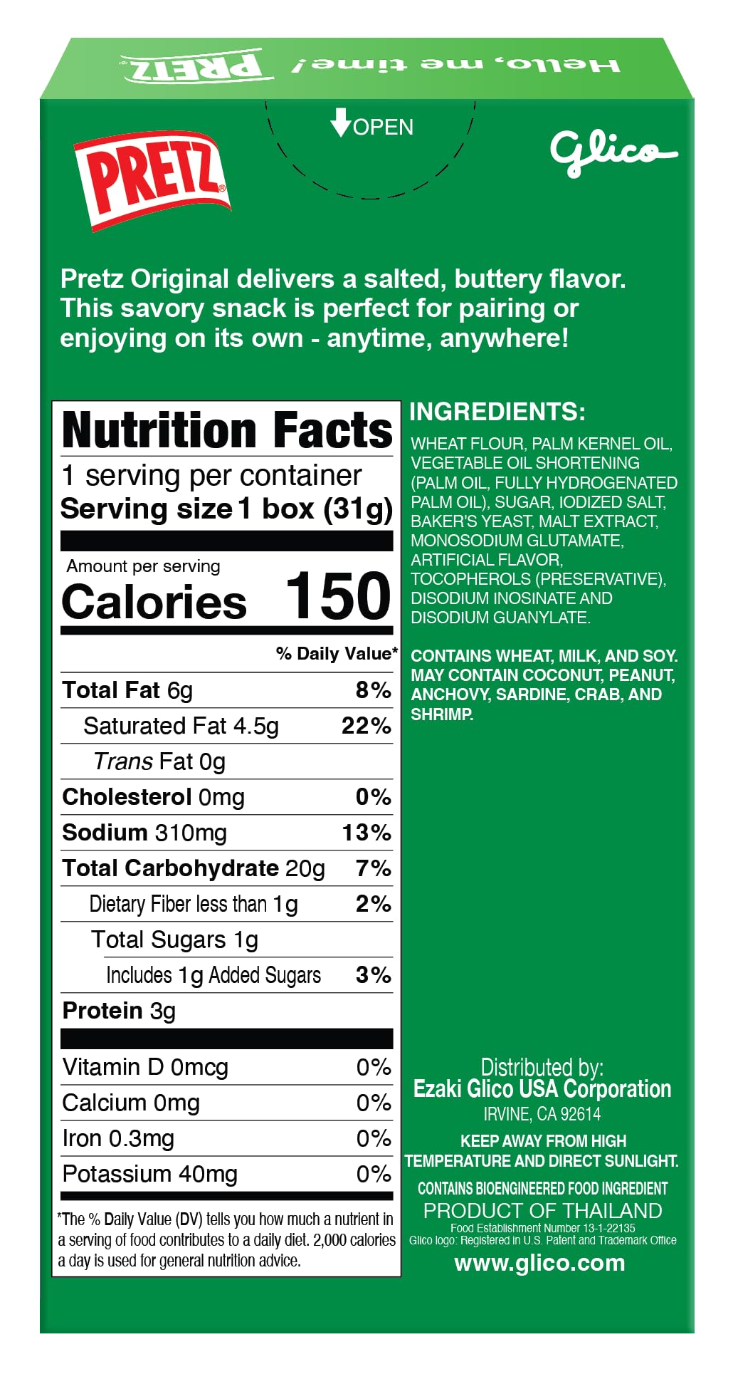 Pretz Biscuit Stick, Lightly Salted, 1.09 Ounce (Pack of 10)