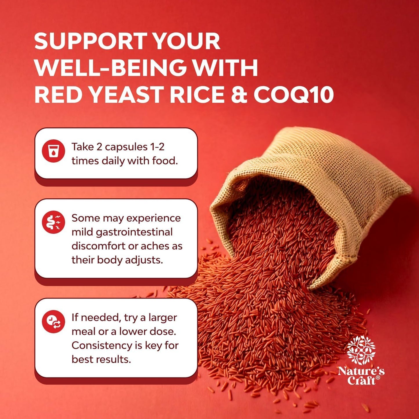 Red Yeast Rice with CoQ10 Supplement - Advanced Healthy Heart & Healthy Cholesterol Levels Formula for Men & Women - Extra Strength Capsule with Red Yeast Rice 1200 mg Capsules with CoQ10 - 120 Count