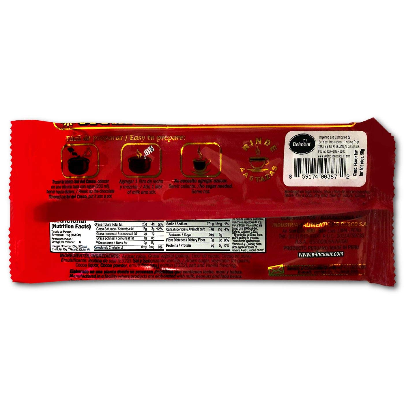 Sol Del Cusco Chocolate, 3.2 Ounce