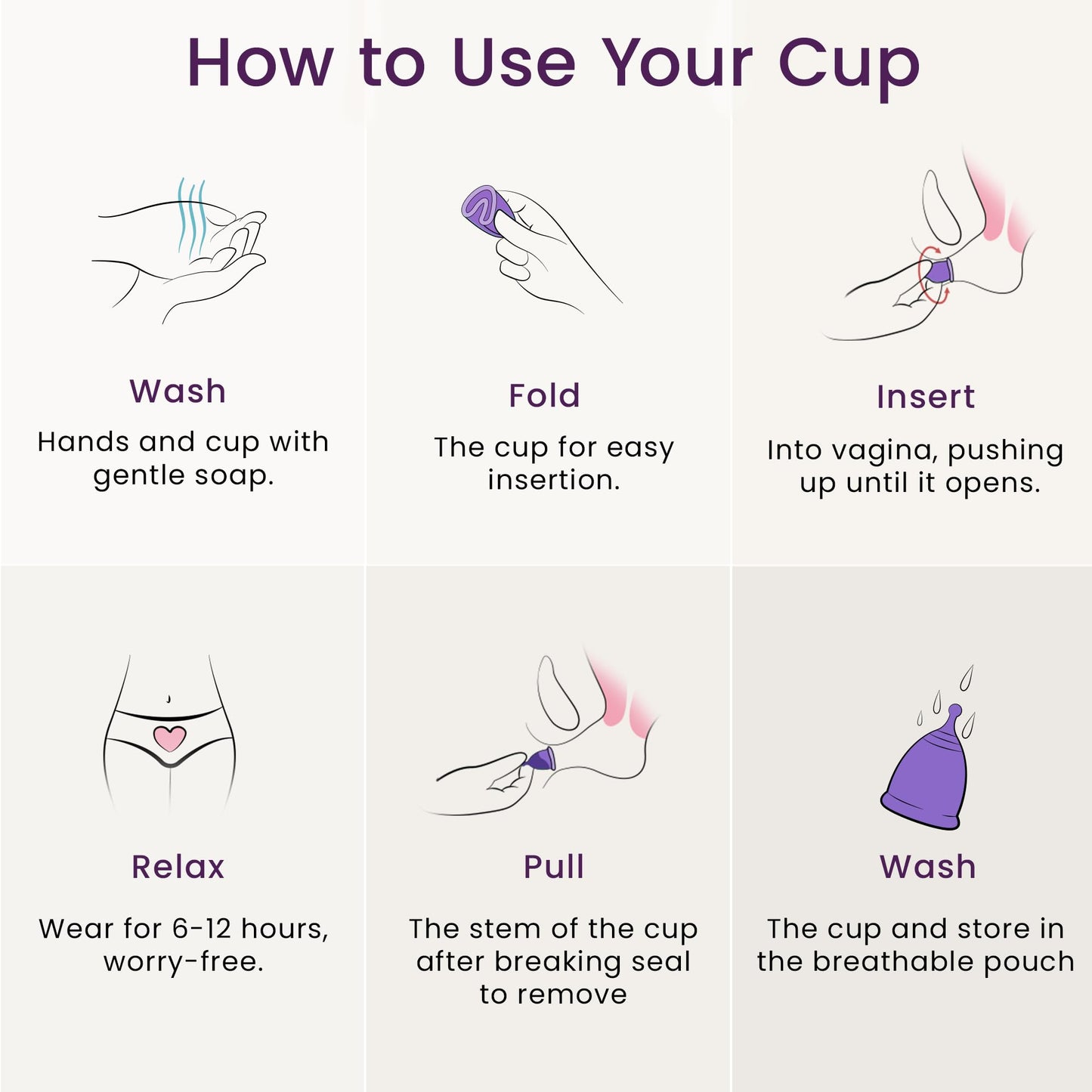 EcoBlossom Reusable Menstrual Cup Set - The Most Reliable Medical Grade Silicone Period Cups - Comfortably use for 12 Hours (Small & Large)