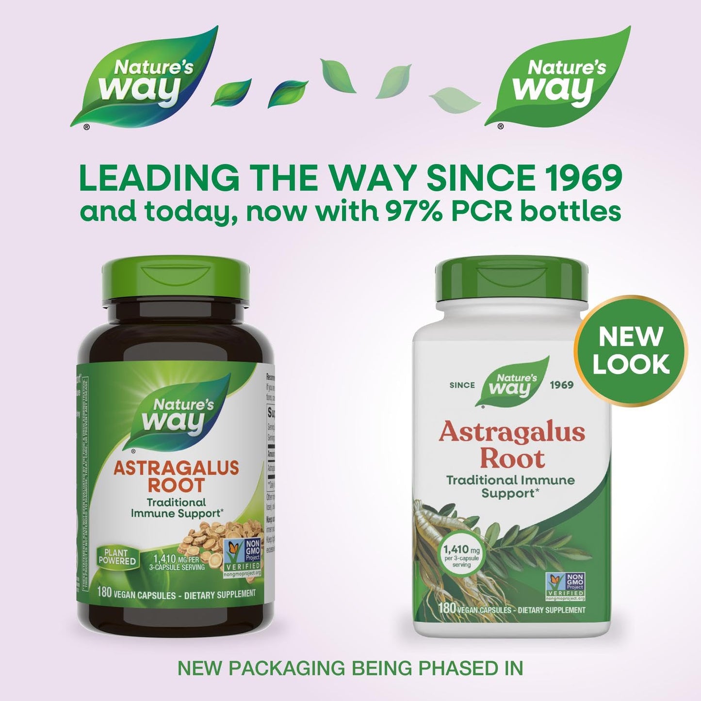 Nature's Way Astragalus Root, Traditional Immune Support*, 1,410 mg per 3-Capsule Serving, Non-GMO Project Verified, Vegan 180 Capsules (Packaging May Vary)