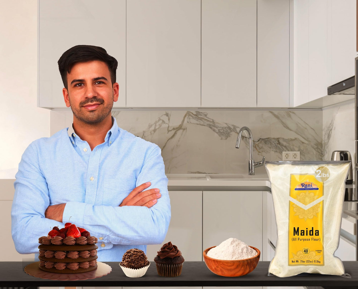 Rani Maida Flour (Indian All Purpose Flour) 32oz (2lbs) 908g ~ All Natural | Vegan | Gluten Friendly | NON-GMO | Kosher | Indian Origin