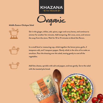 Khazana Organic Chickpeas 7lb - Garbanzo Beans | Non-GMO, Gluten Free & Kosher | Authentic Lentils From India