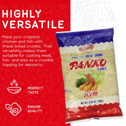 Japanese Style Panko Bread Crumbs – Crispy Panko Flakes, Light and Crunchy, Wheat Bread Crumbs for Cooking and Frying - 6.98oz (Pack of 1)