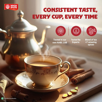 Wagh Bakri Masala Chai Spiced Tea - 250g Unique Blend of 7 Refreshing Spices