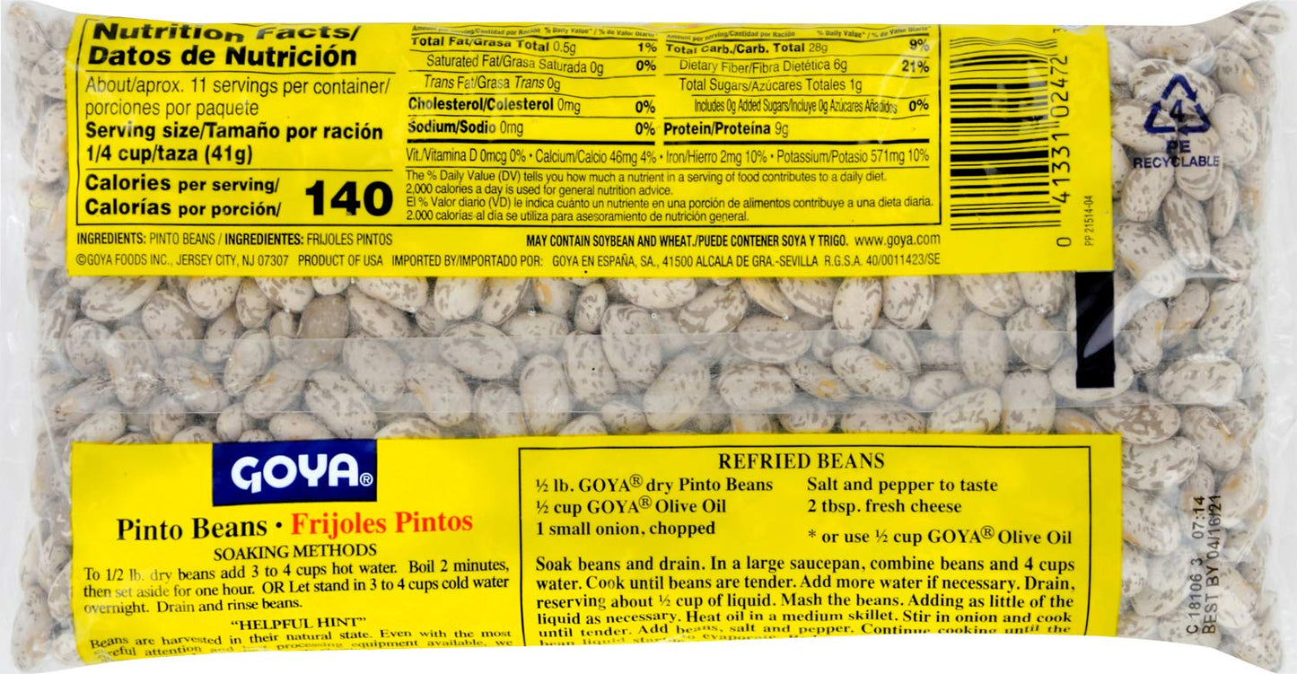Goya Beans, Pinto, 1 Pound (Pack of 24)