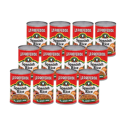 La Preferida Canned Spanish Rice - Quick & Easy, Robust Sauce of Tomatoes, Bell Pepper and Onion. Vegan, Natural ingredients, 15 oz (Pack of 12)