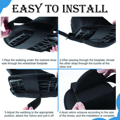Wheelchair Restraint Shoes Prevent The Foot from Falling Off The Footrest Adjustable & Easy to Wear,Wheelchair Shoe Holder Straps for Disabled & Rehabilitation Patients