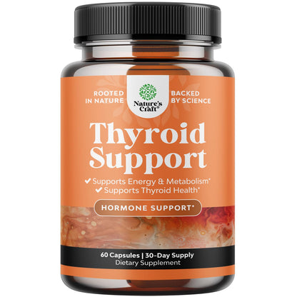 Herbal Thyroid Support Complex - Potent Kelp Iodine Supplement with L Tyrosine, Bladderwrack, Selenium & Pure Ashwagandha for Hormone Balance - Mood & Energy Dietary Pills - 60 Count