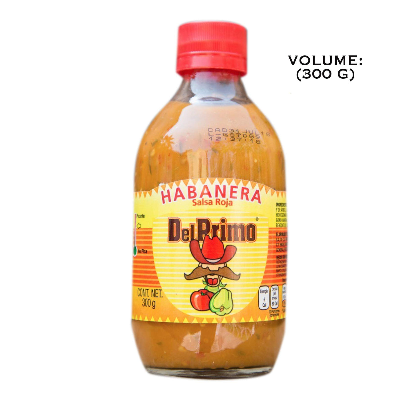 Del Primo Salsa Sauce 10.5oz Bottle (Pack of 3) Choose Flavor Below (Salsa Habanera Roja - Habanero Red Sauce)