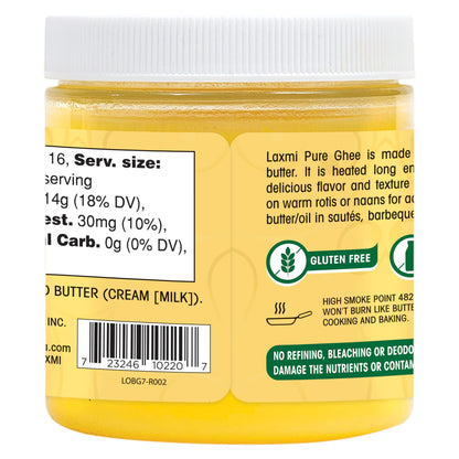Laxmi Natural Traditional Indian Style Pure Cow Ghee - 8oz