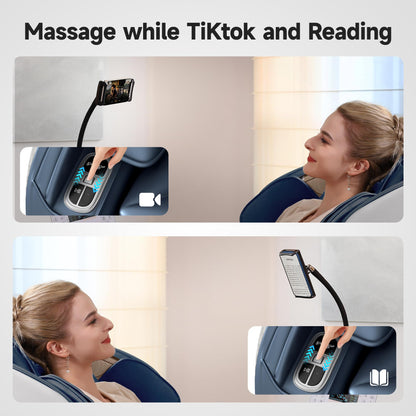 Real Relax 2026 Massage Chair Full Body, Zero Gravity SL-Track Massage Recliner with Added Phone Controller and Holder, Pause Button,Upgraded LCD Screen，APP Control and Child Lock, Favor-06, Blue