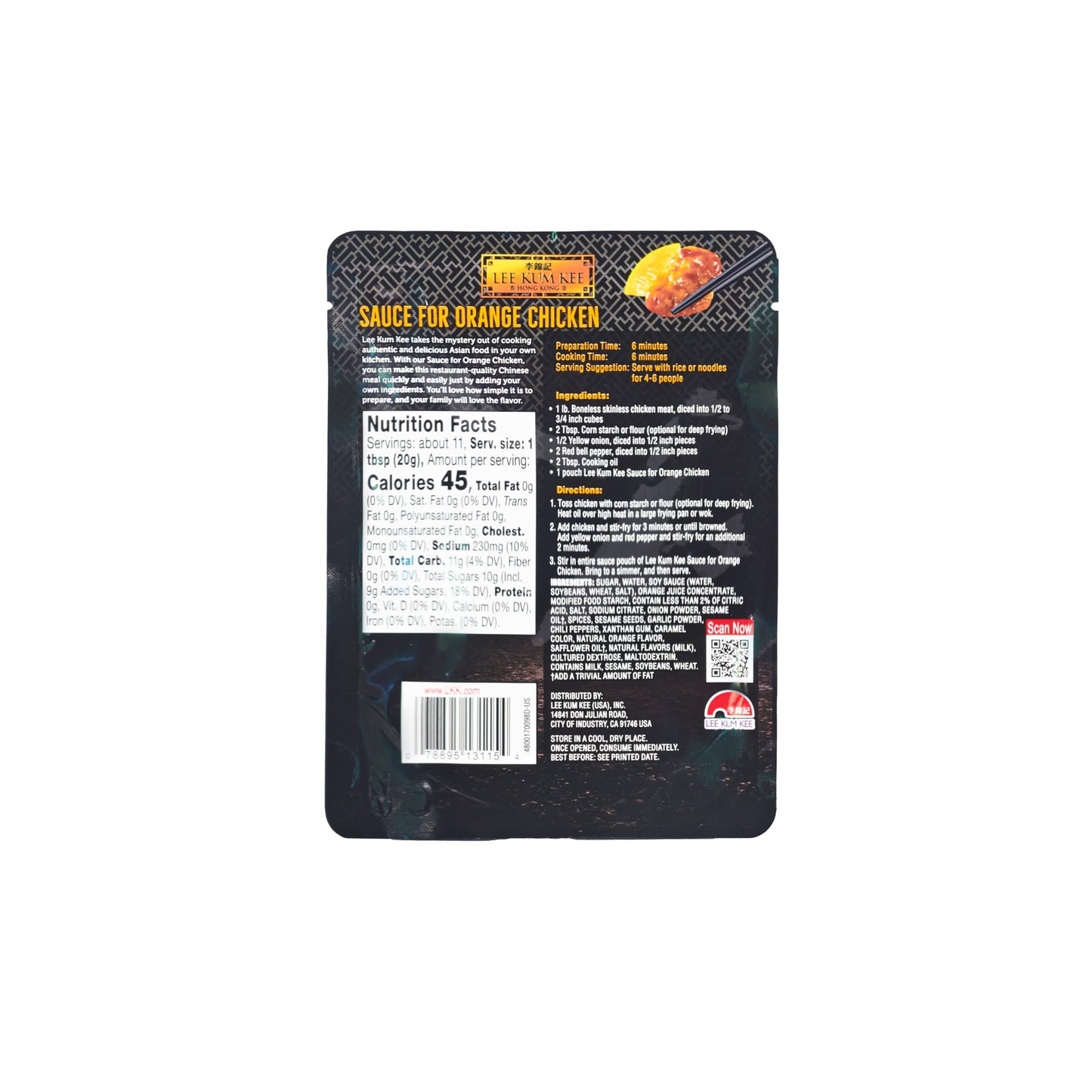 Lee Kum Kee Sauce for Orange Chicken, 8 Ounce (Pack of 4)