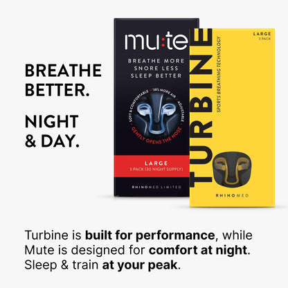 Turbine Nasal Dilator for Athletes - Pack of 3 Turbine Dilators Designed for Athletic Training - Increase Airflow to Lungs by 38% During Exercise, Sports Training, Cycling & Running