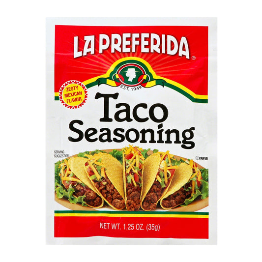 La Preferida Authentic Taco Seasoning Mix - Bold Flavor, Versatile Spice blend for Wings, Burgers, Soups, Dips & more, 1.25 oz (Pack of 24)