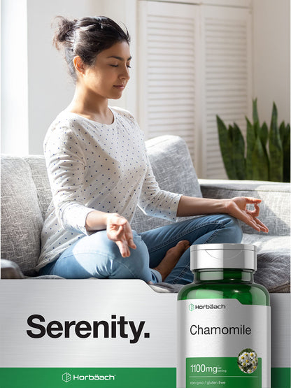 Horbäach Chamomile Flower Extract | 200 Pills | Non-GMO, Gluten Free Supplement
