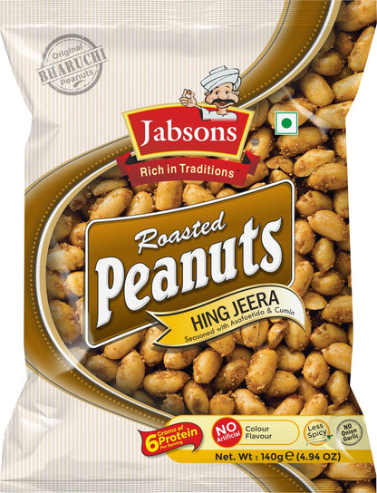 Jabsons - Jumbo Roasted Peanuts, Hing Jeera (5 PACK), 140g x 5