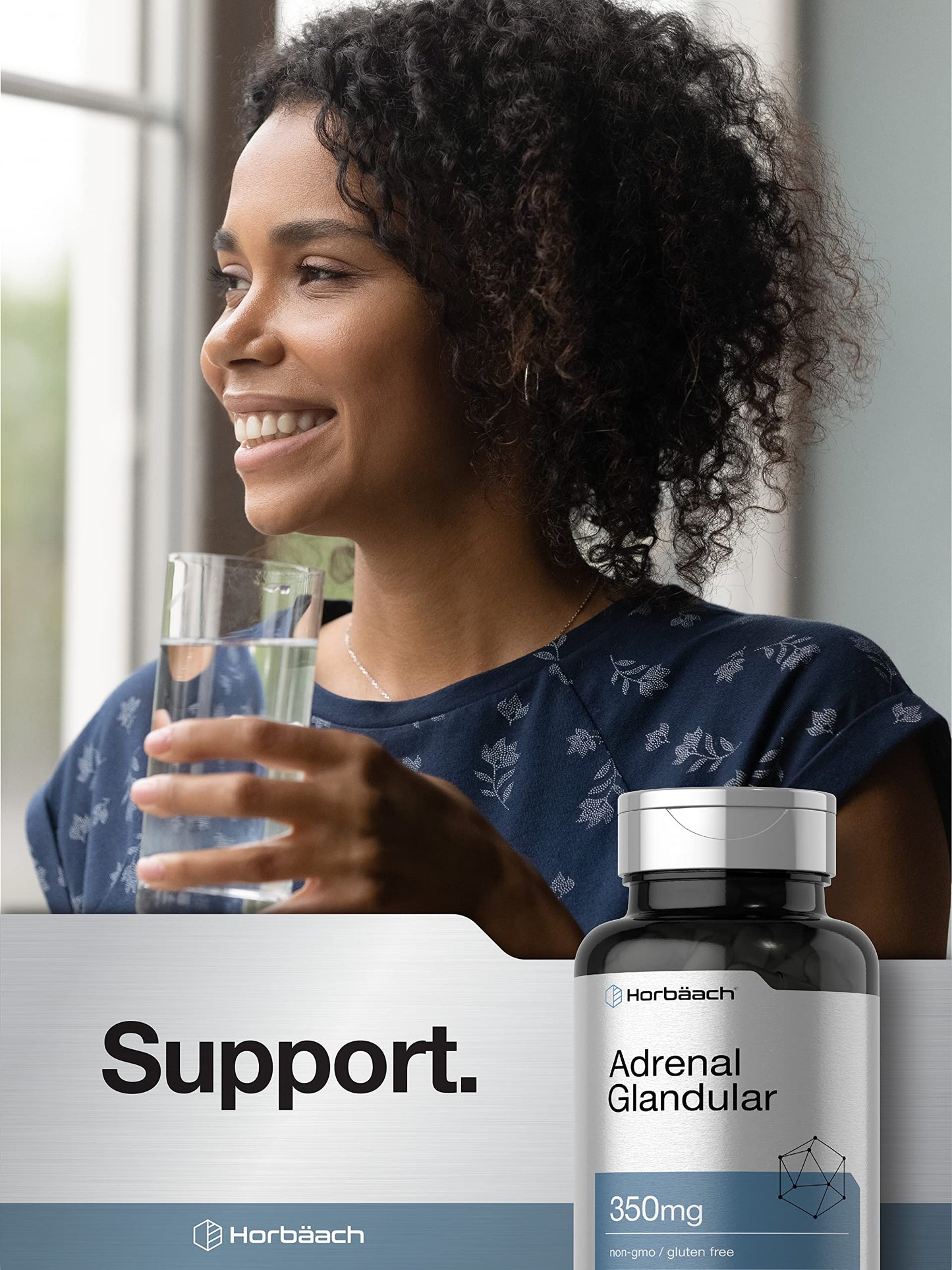Horbäach Raw Adrenal Glandular | 350 mg | 90 Capsules | Non-GMO, Gluten Free Supplement