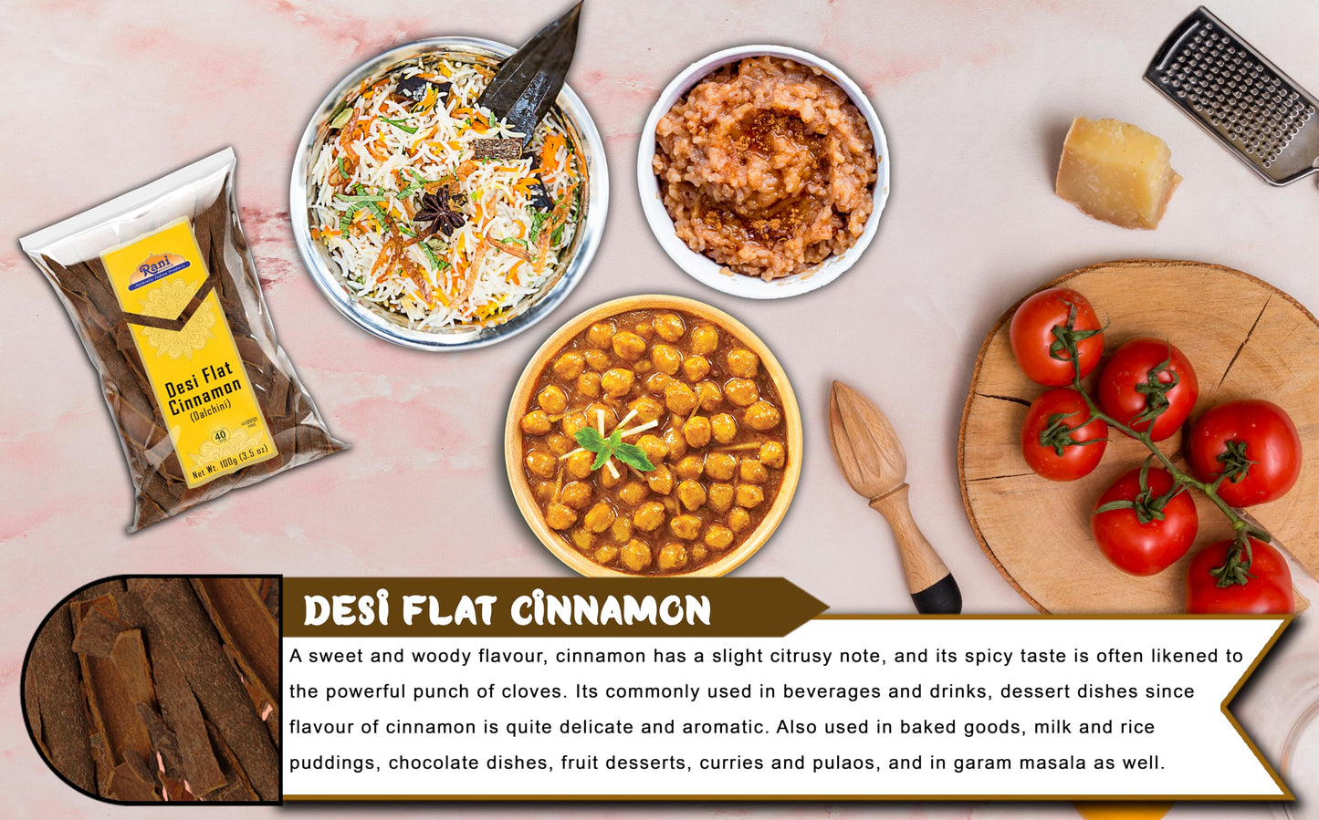 Rani Desi (Dalchini) Flat Cinnamon 3.5oz (100g) ~ All Natural | Vegan | Gluten Friendly | NON-GMO | Kosher | Indian Origin