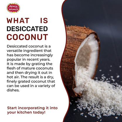 Spicy World Shredded Coconut Powder 1.5 Pound Bulk Bag (Desiccated Coconut) - Unsweetened & Finely Shredded Powdered - Great for Baking, Smoothies and More!