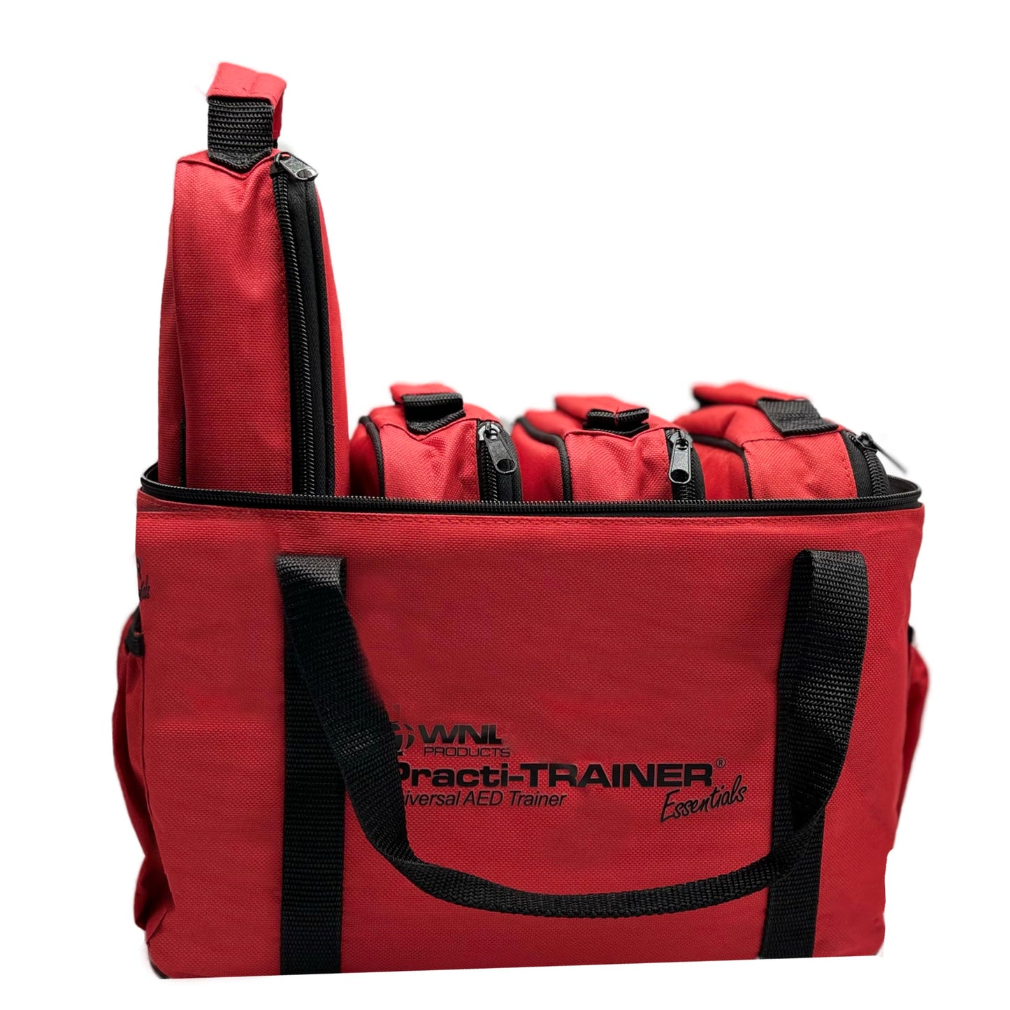 WNL Products WL120ES10, for Training Use Only 4 AED Defibrillators and Carry Bag - Practi-Trainer Essentials Base Model AED Training Kit (4 Units) and Custom Carrying Bag