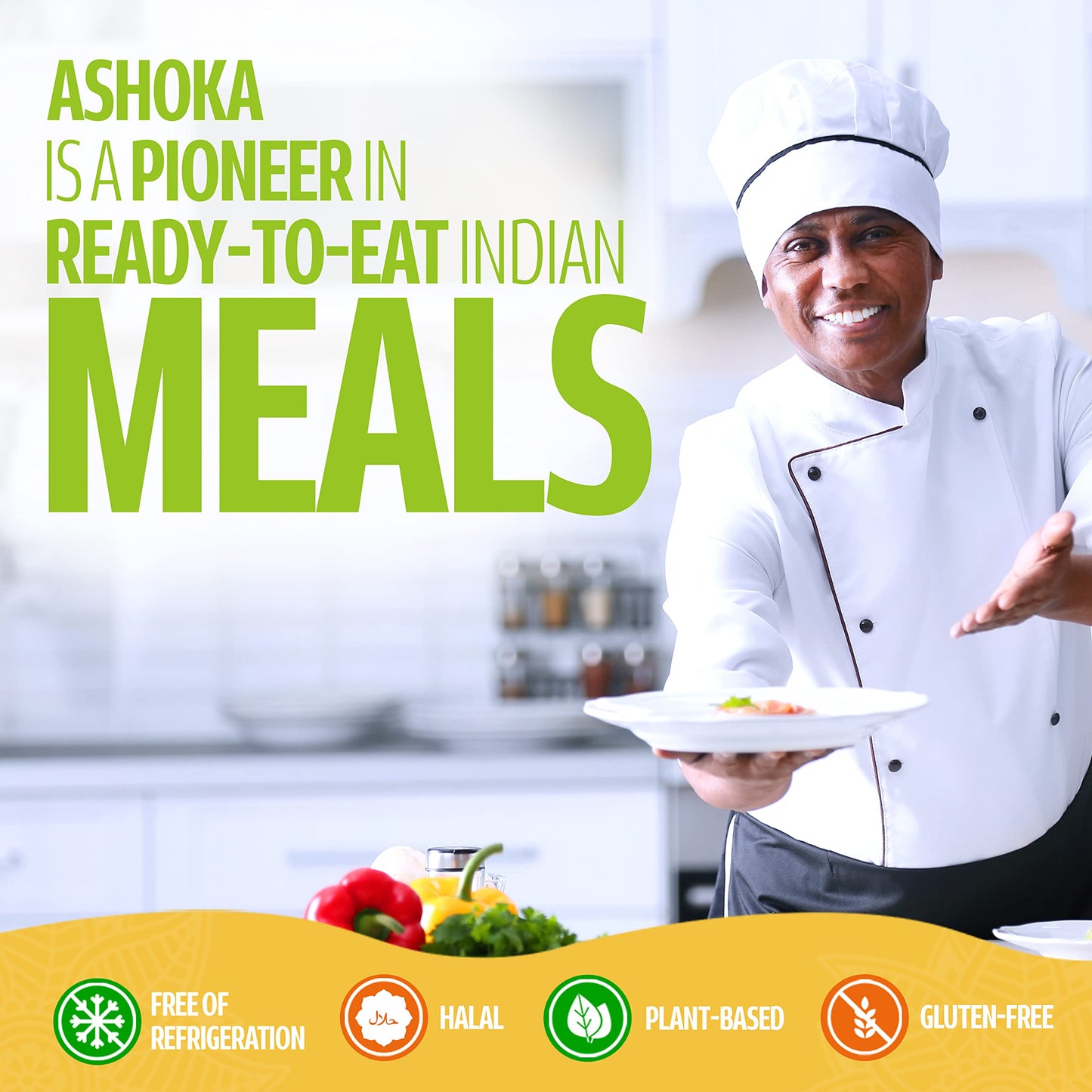 Ashoka All-Natural Entrees 1932, Vegan Mashed Aubergines, Kosher Certified, Microwave Ready Meals, Authentic Baigan Bharta, Portable Backpack Friendly Food, Gluten-Free, No Preservatives, Pack of 1