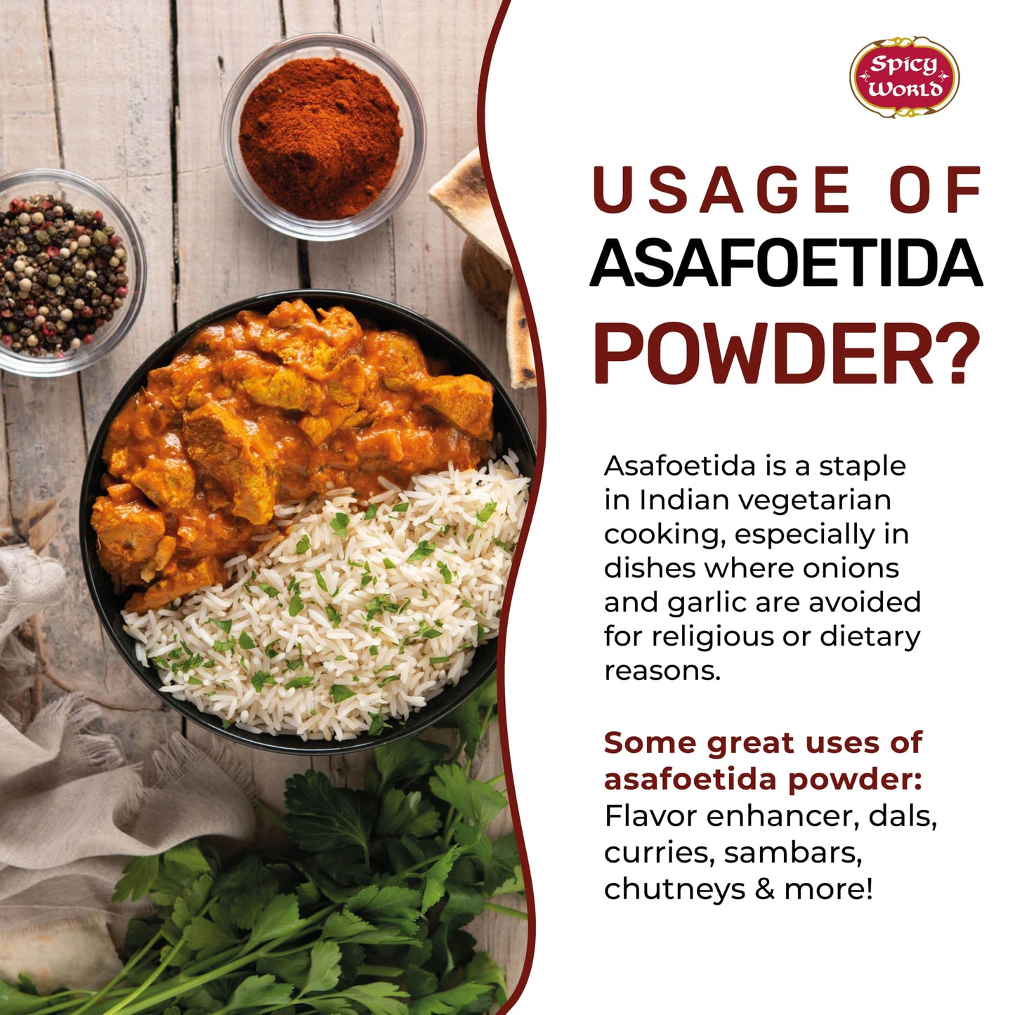 Asafoetida (Hing / Heeng) Ground Powder, 3.75 oz (106g) - All Natural & Non GMO - by Spicy World