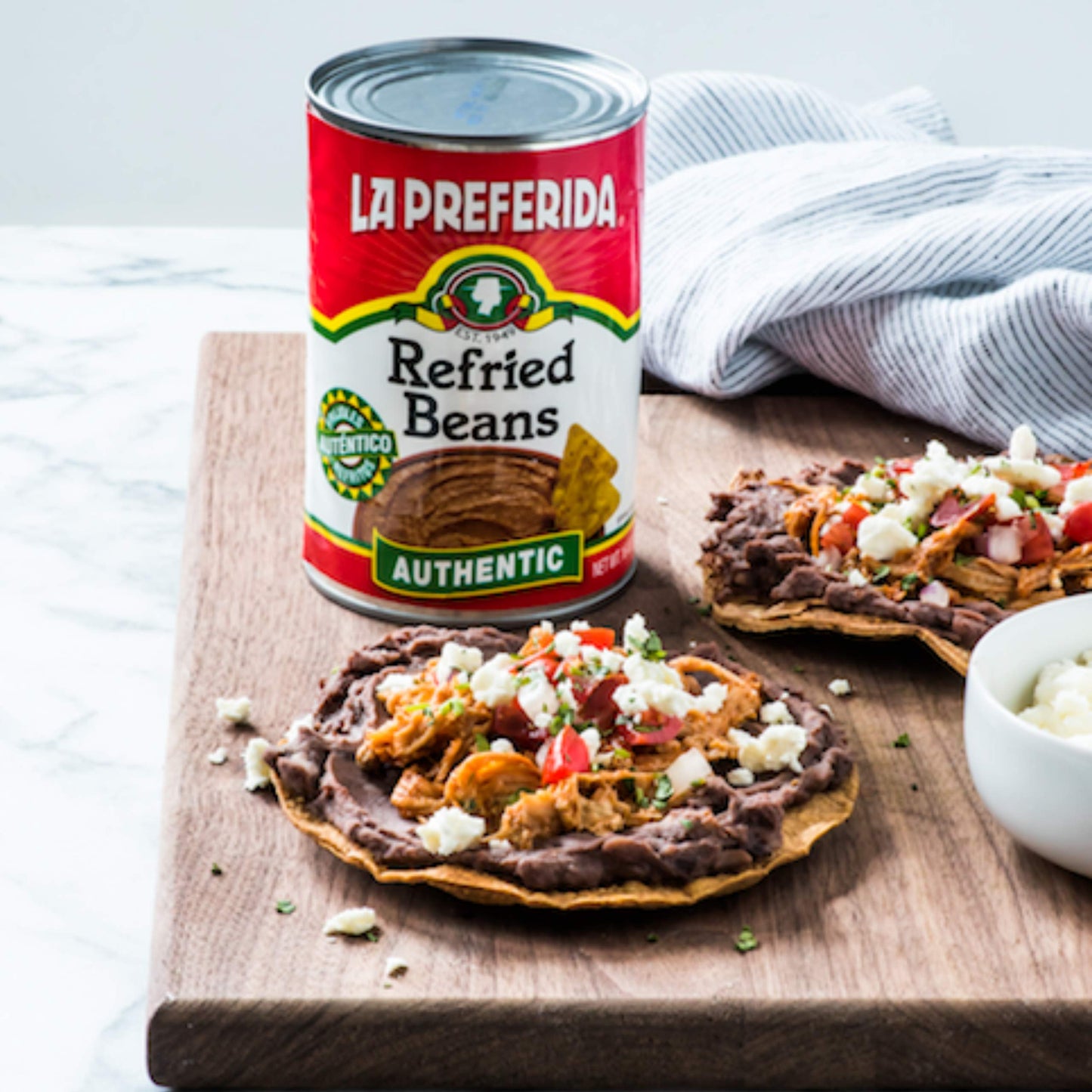 La Preferida Authentic Refried Pinto Beans – Homemade taste of traditional creamy frijoles refritos. 4 simple ingredient, 16 oz (Pack of 24)