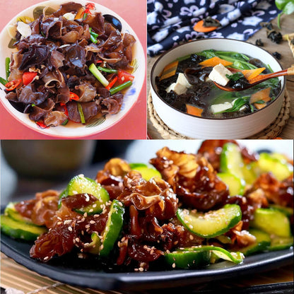 VIGOROUS MOUNTAINS Dried Woodear Mushrooms for Cooking 5 oz, Chewy Texture Dry Black Fungus for Soup Stir-fries Salads , 木耳 , 141.7 g