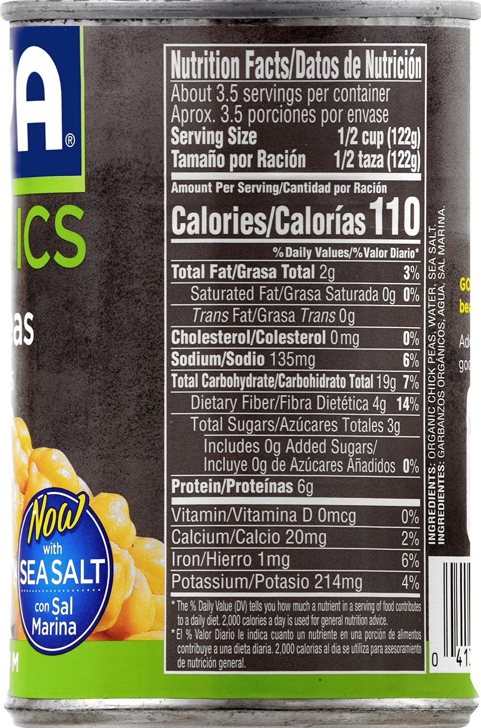 Goya Foods Organic Chick Peas, Garbanzo Beans, 15.5 Ounce (Pack of 24)