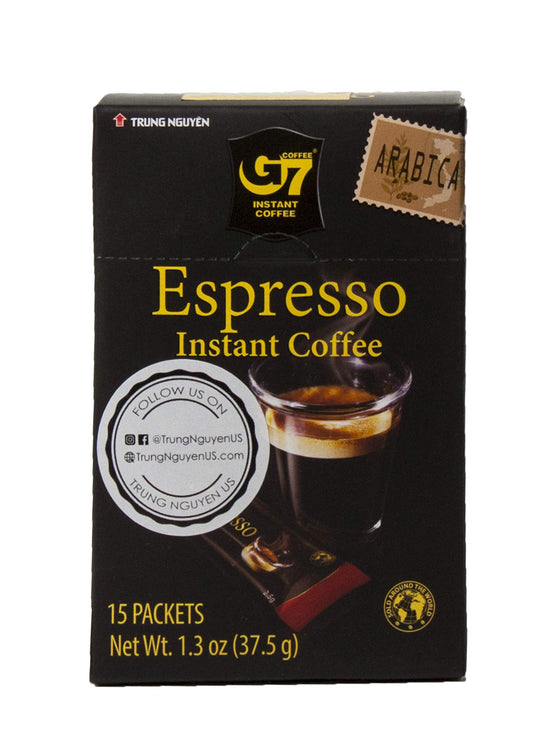 Trung Nguyen — G7 Instant Coffee — Espresso — Strong and Bold — Instant Vietnamese Coffee (15 Packets/Box)
