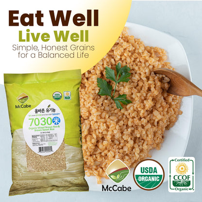 McCabe Organic 7030 (Brown Rice & Brown Sweet Rice), 12-Pound, USDA Certified, CCOF (California Certified Organic Farmers), Product of USA