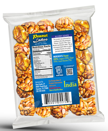 Rani Peanut Ladoo (Round Peanut Brittle Candy) 7oz (200g) x Pack of 4 ~ All Natural | Vegan | No colors | Gluten Friendly | Kosher | Indian Origin