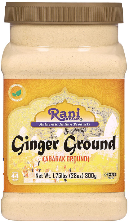 Rani Ginger (Adarak) Powder Ground, Spice 28oz (1.75lbs) 800g PET Jar ~ All Natural | Vegan | Gluten Friendly | NON-GMO | Kosher | Indian Origin