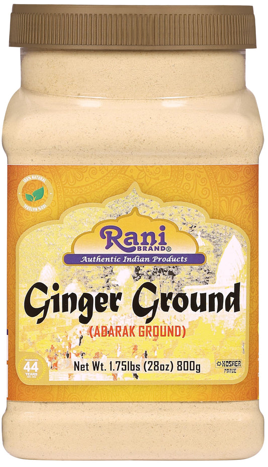 Rani Ginger (Adarak) Powder Ground, Spice 28oz (1.75lbs) 800g PET Jar ~ All Natural | Vegan | Gluten Friendly | NON-GMO | Kosher | Indian Origin